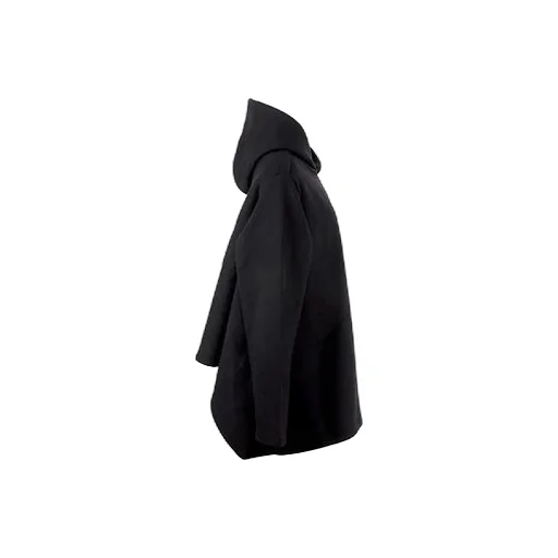 Solid Color hooded Loose Fit Hoodie Black