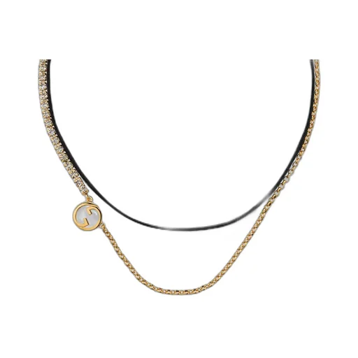 Gucci Blondie crystal and silk choker