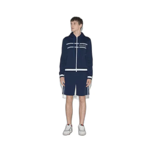 Technical jersey hooded sweatshirt