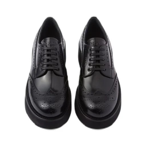 Brushed leather derby shoes