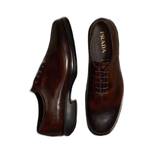 Brushed leather lace-up shoes