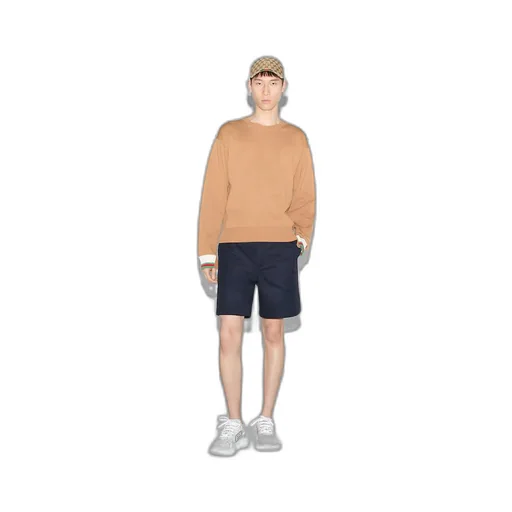 Cotton sweater with Gucci intarsia