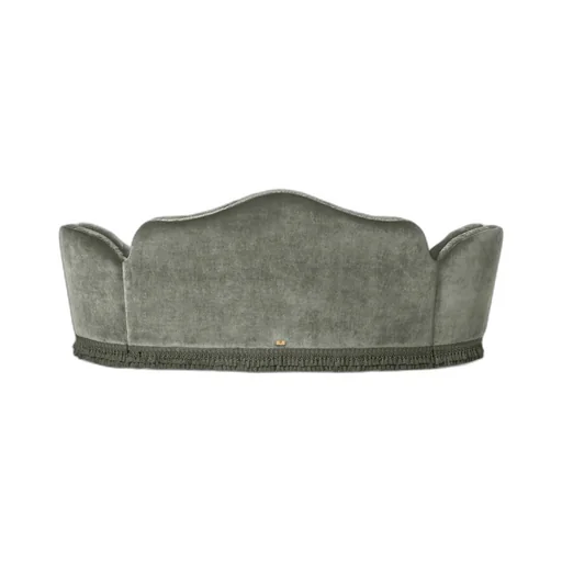 Capitonné camelback velvet sofa