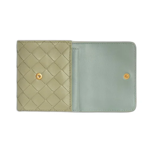 Intrecciato Tri-Fold Wallet With Origami Coin Purse