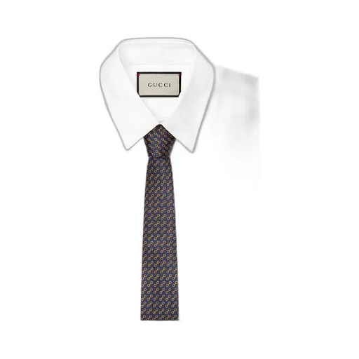 Horsebit silk jacquard tie