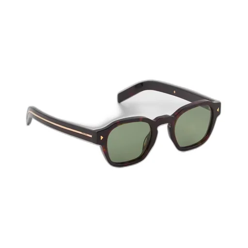 Sunglasses with iconic metal plaque