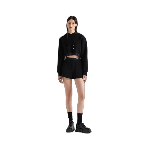 Cotton fleece and Re-Nylon hoodie