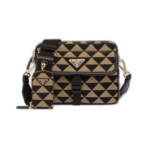 Prada Symbole embroidered fabric bag