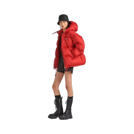 Re-Nylon hooded down jacket
