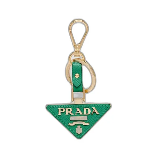 Saffiano Leather and Metal Keychain