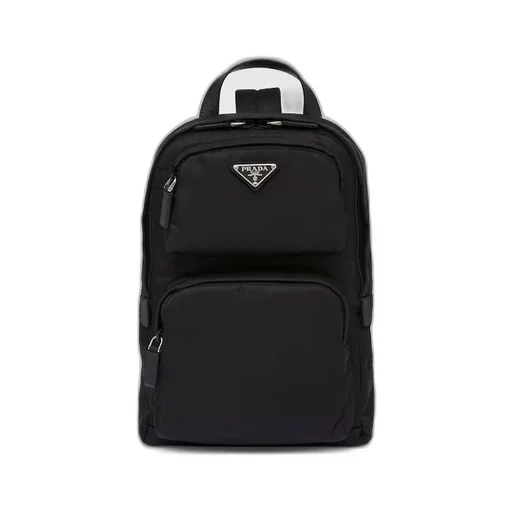 Re-Nylon and Saffiano leather backpack