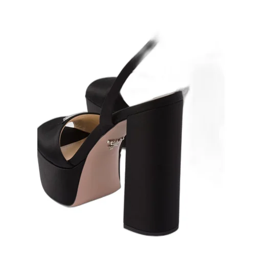 High-heeled satin sandals