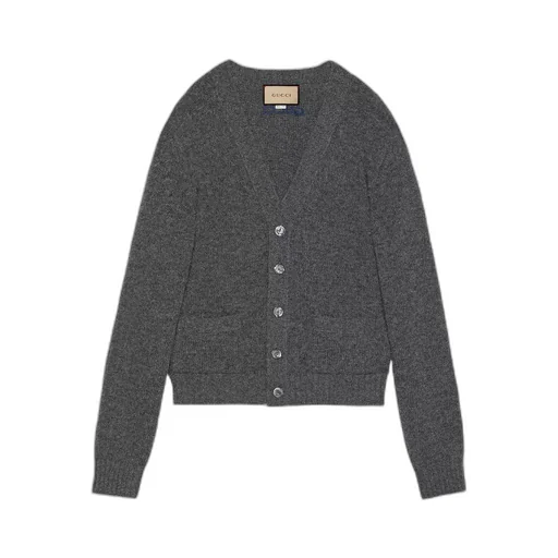 Wool cardigan with Gucci embroidery