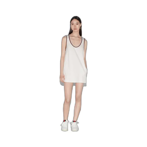 Short technical jersey dress with Web