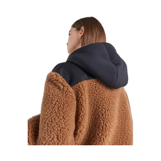 Cropped double fleece jacket