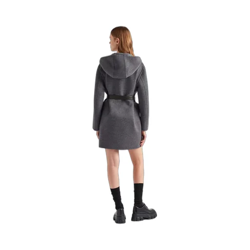 Single-breasted double wool coat