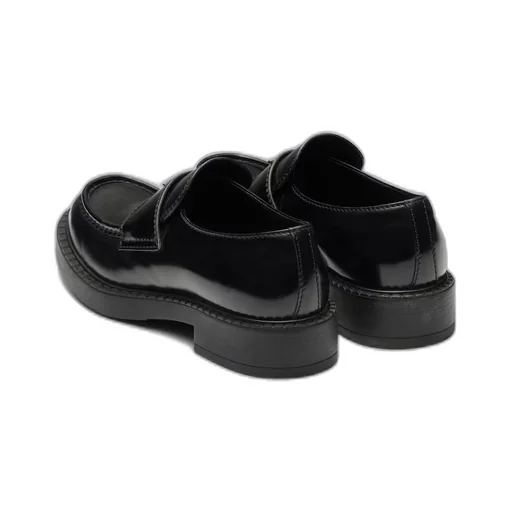 Chocolate brushed leather loafers