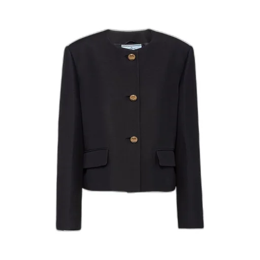 Single-breasted tricotine jacket