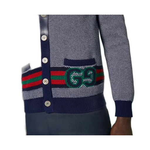 Cotton wool cardigan with GG
