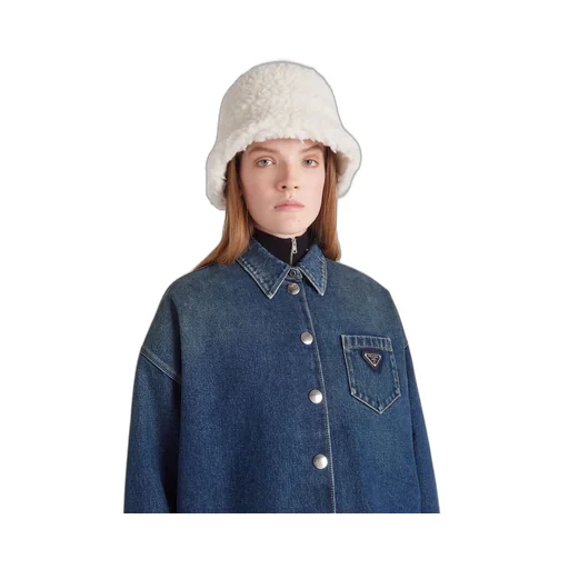 Oversized padded denim shirt