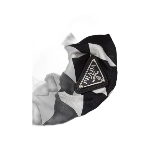 Printed silk twill scrunchie