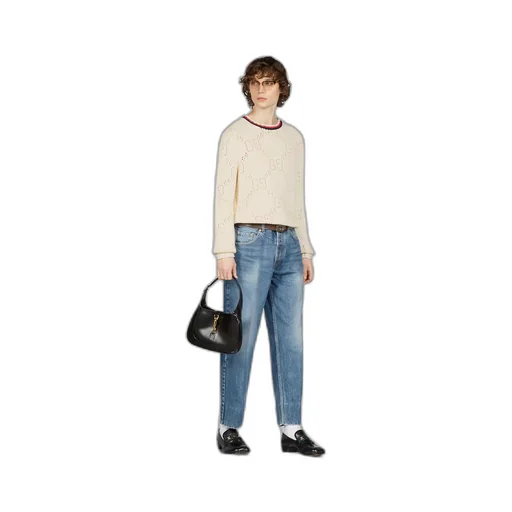 Perforated GG cotton jumper