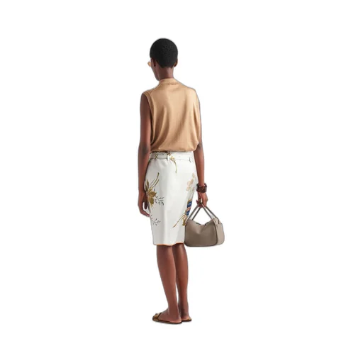 Sleeveless silk polo shirt
