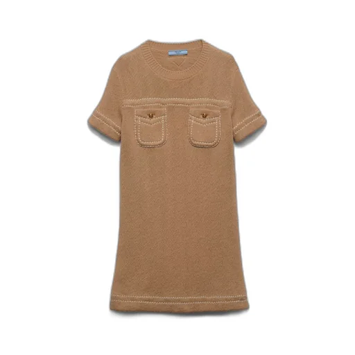 Cotton crew-neck dress