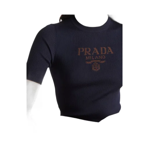 Silk crew-neck sweater with logo