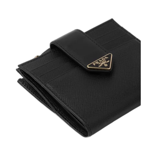 Small Saffiano and smooth leather wallet