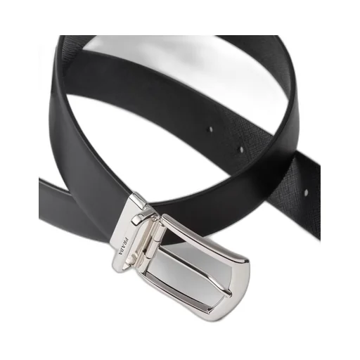 Reversible Saffiano and leather belt