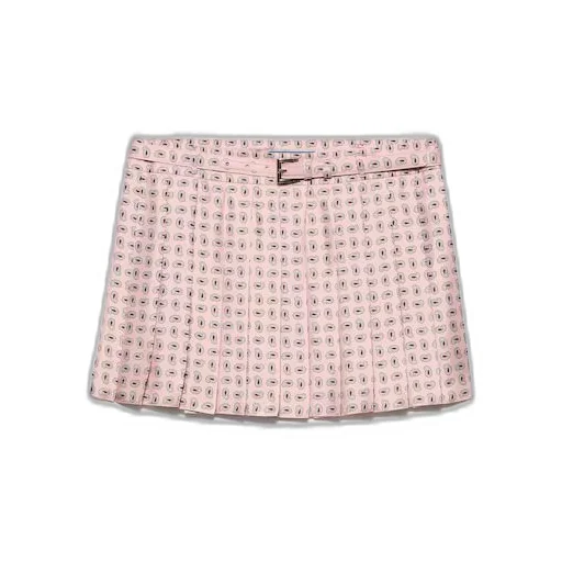Printed silk twill miniskirt