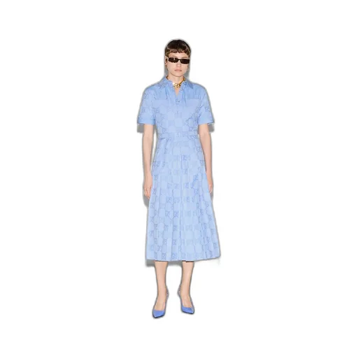 Cotton poplin midi dress