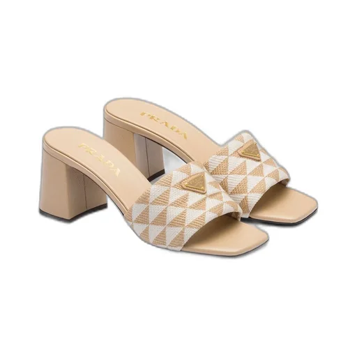Embroidered fabric sandals