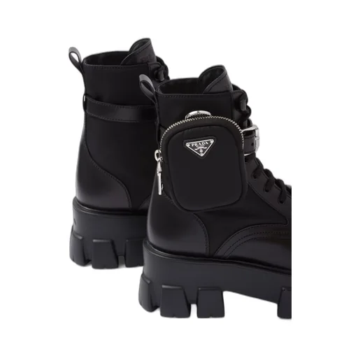 Monolith leather and Re-Nylon boots with pouch