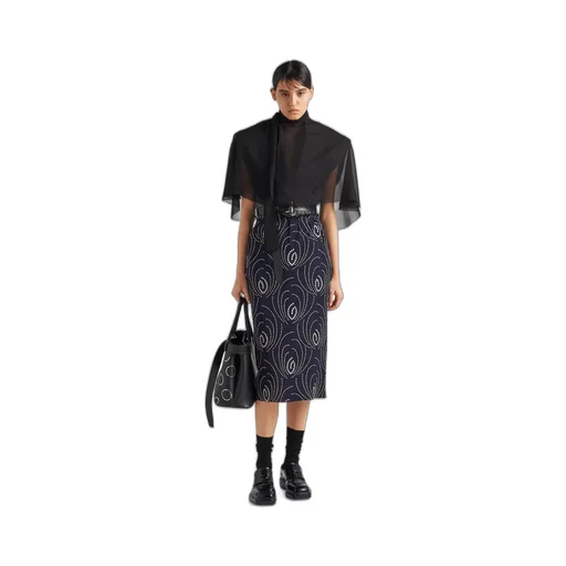 Printed sablé skirt