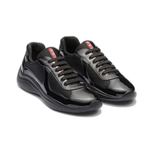 Patent leather and technical fabric Prada America's Cup sneakers