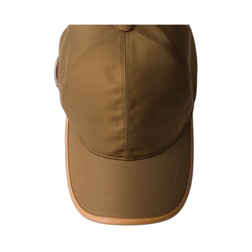 Re-Nylon and leather baseball cap