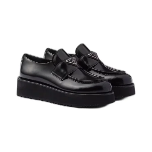 Brushed leather loafers