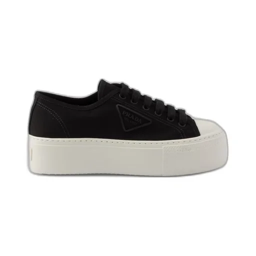 Laced fabric sneakers