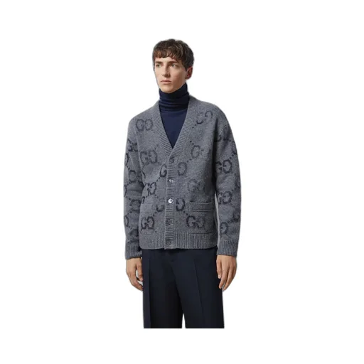 Wool cardigan with GG intarsia
