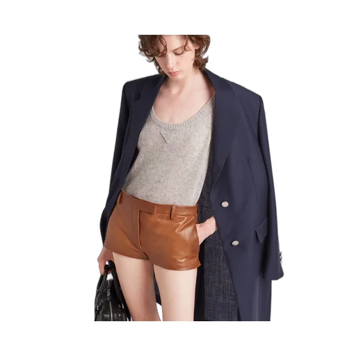Nappa leather shorts