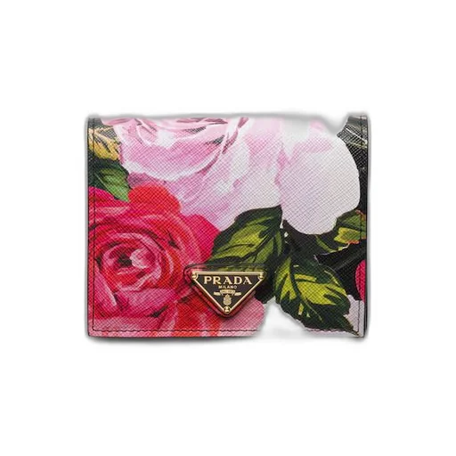 Small Printed Saffiano leather wallet