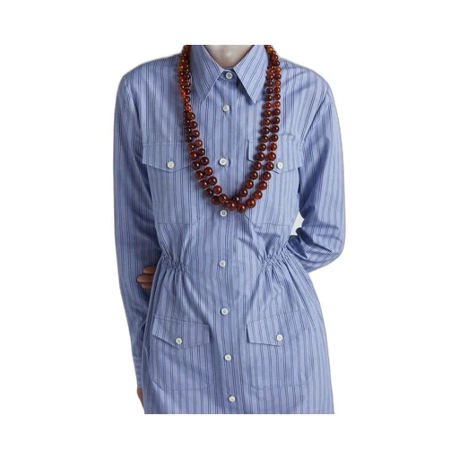 Striped chambray dress