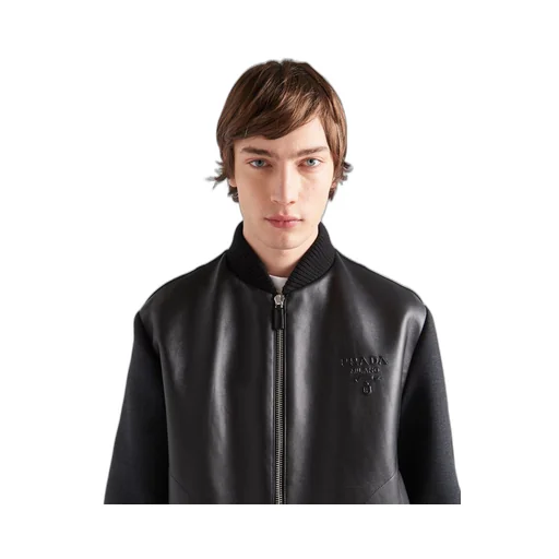 Wool and leather blouson