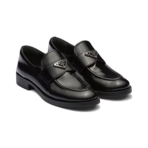 Brushed leather loafers
