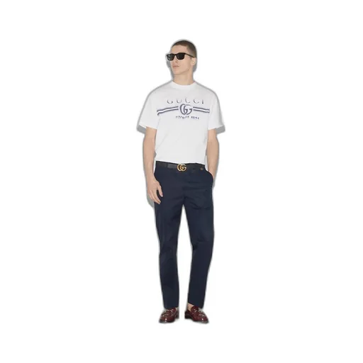 Cotton jersey T-shirt with Gucci print