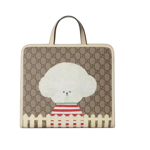 Children's dog print tote bag