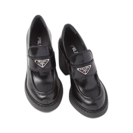 Chocolate brushed leather loafers