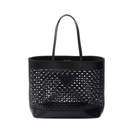 Large perforated leather tote bag